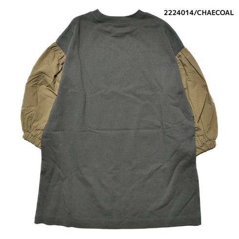 【130~150】★NEEDLEWORKS★天竺袖タイプライターワンピース(2224014j)